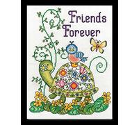Design Works Crafts Tobin Janlynn Friends Forever Turtle Counted - Kit de Punto de Cruz, 8 x 10 cm