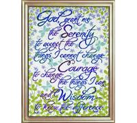 Design Works Crafts Tobin Serenity Prayer Floral - Kit para Punto de Cruz (12x16 pulg.), diseño con plegaria sobre Fondo Floral