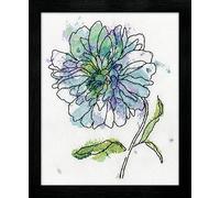 Design Works Juego de Punto de Cruz, diseño de Flores, Color Azul, algodón, Multicolor, 20 x 25,5 x 0,1 cm