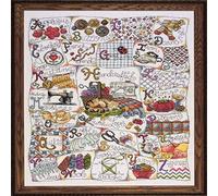 Design Works Stitching ABC - Juego de Punto de Cruz (con Mensaje en inglés), diseño del abecedario ilustrado en inglés, Multicolor