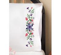 Design Works Tobin - Par de Fundas de Almohada Bordadas Estampadas de 50.8 x 76.2 cm, Flor
