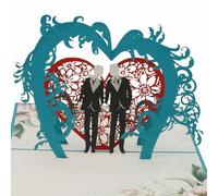 design3dkarten Pareja de boda del mismo sexo, matrimonio, boda de homosexual, hombre y mujer, Mr. Mr, gay wedding, tarjeta de boda, tarjeta plegable 3D, tarjeta de f...