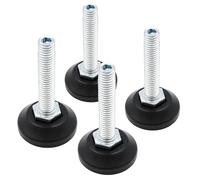 Design61 4 patas de ajuste de 30 mm de diámetro, M8 x 50 mm, tornillo de ajuste galvanizado con hexágono interior ajustable desde arriba, pies niveladores para muebles, banco de trabajo y máquinas