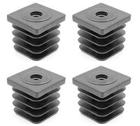 Design61 4 tapones de rosca para tubos cuadrados de 40 x 40 mm con rosca interior M8, capacidad de carga para grosor de pared 2,5-3 mm