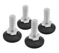 Design61 4 tornillos de ajuste de 38 mm de diámetro con tornillo de ajuste galvanizado M12 x 30 mm (pie giratorio)