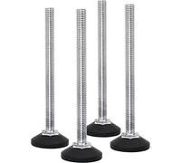 Design61 4 tornillos de ajuste de 38 mm de diámetro con tornillo de ajuste galvanizado M8 x 120 mm, Elevadores de Muebles (pie giratorio)