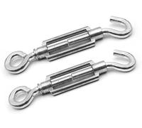 Design61 Juego de 2 candados tensores M8 x 70 mm, tensor de alambre y cuerda, ganchos de sujeción para vallas de alambre