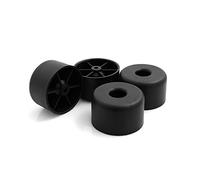 Design61 - Lot de 4 patins en plastique pour meubles - À visser - Diamètre : 50 mm - Hauteur : 40 mm - Noirs