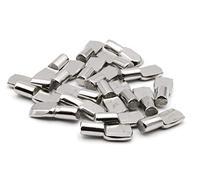 Design61 Soporte para estante de 6 mm, acero niquelado, forma de cuchara, 20 unidades