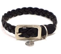 Designed by Lotte Collar de Piel para Perro, Negro, 32 x 1,2 cm
