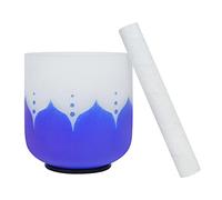 Designed Frosted Crystal Singing Bowls Sets 6 In/7 In/8 In Leather Mallet And O-ring Included