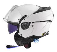 Designed LS2 ADVANT FF910 Bluetooth Sena Intercom Integrado Blanco - Casco de Moto Modular 180 Grados - Integral P/J + Pinlock - Homologado ECE 22.06 (L)