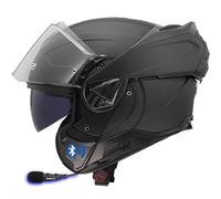 Designed LS2 ADVANT II FF910 Bluetooth Sena Intercom Integrado Negro Mate - Casco de Moto Modular 180 Grados - Integral P/J + Pinlock - Homologado ECE 22.06