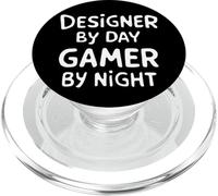 Designer by Day Gamer by Night PopSockets PopGrip para MagSafe