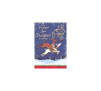 Designer Greetings Brown and White Jumping Reindeer : Blue Swirling Sn
