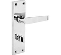 Designer Levers - Manillas de palanca rectas victorianas - Cromo pulido - 1 par - Manija de puerta de baño - con pomo