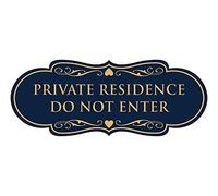 Designer Private Residence Do Not Enter - Cartel (azul marino/dorado) - Grande