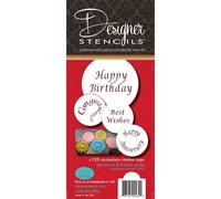 Designer Stencils Special Occasions Candy and Cookie Stencils Congratulations Best Wishes Happy Birthday and Anniversary Be