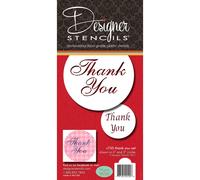 Designer Stencils Thank You Cookie and Cupcake Stencil Set BeigeSemiTransparent