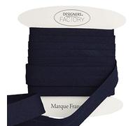 designers-factory Bies de algodón Liso de Bella Calidad - Nueva versión más Amplia - Bies de Costura de algodón -Disponible en más de 20 Colores (por 10 Metros, Azul Oscuro)