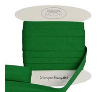 designers-factory Bies de algodón Liso de Bella Calidad - Nueva versión más Amplia - Bies de Costura de algodón -Disponible en más de 20 Colores (por 5 Metros, Verde)