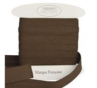 designers-factory Bies de algodón Liso de Bella Calidad - Nueva versión más Amplia - Bies de Costura de algodón -Disponible en más de 20 Colores (por 10 Metros, marrón)