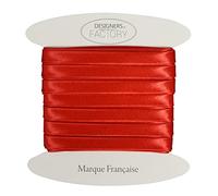 designers-factory Precioso bies de satén de Calidad - bies de satén Ideal para Acabados refinados Tanto en el Exterior de Sus Creaciones como para Cubrir Sus Costuras. (por 5 Metros, Rojo)