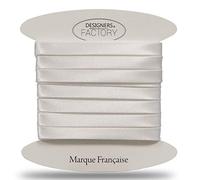 designers-factory Precioso bies de satén de Calidad - bies de satén Ideal para Acabados refinados Tanto en el Exterior de Sus Creaciones como para Cubrir Sus Costuras. (por 10 Metros, Blanco)