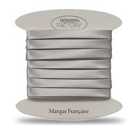 designers-factory Precioso bies de satén de Calidad - bies de satén Ideal para Acabados refinados Tanto en el Exterior de Sus Creaciones como para Cubrir Sus Costuras. (por 5 Metros, Plata)