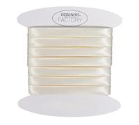 designers-factory Precioso bies de satén de Calidad - bies de satén Ideal para Acabados refinados Tanto en el Exterior de Sus Creaciones como para Cubrir Sus Costuras. (por 10 Metros, Crudo)