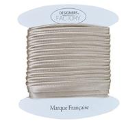 designers-factory Vivo Costura - Ribete de Raso - Ribete de Costura de Raso Ideal para Acabados refinados, para Colocar Entre 2 Telas o en el Borde de Sus Creaciones. (por 10 Metros, Beige)