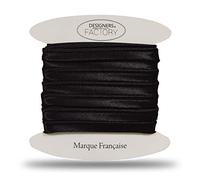 designers-factory Vivo Costura - Ribete de Raso - Ribete de Costura de Raso Ideal para Acabados refinados, para Colocar Entre 2 Telas o en el Borde de Sus Creaciones. (por 10 Metros, Negro)