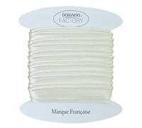designers-factory Vivo Costura - Ribete de Raso - Ribete de Costura de Raso Ideal para Acabados refinados, para Colocar Entre 2 Telas o en el Borde de Sus Creaciones. (por 10 Metros, Crudo)