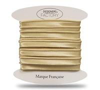 designers-factory Vivo Costura - Ribete de Raso - Ribete de Costura de Raso Ideal para Acabados refinados, para Colocar Entre 2 Telas o en el Borde de Sus Creaciones. (por 10 Metros, Dorado)