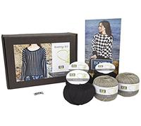 DesignEtte - 2 x -Grande, 100% Lino, Plus, 100% algodón Egipcio Paisaje Rural Kit de Punto, Alder Rhamnus/Gris 790 P