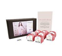 DesignEtte Denmark 50 g/127 m 550 g 3 x -Grande designette Mini cottonette/100% algodón Egipcio Mercerizado el Blusa de Lady Sybil Kit de Punto, Color Azul 2 _ Parent