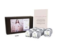 DesignEtte Denmark 50 g/127 m 550 g 3 x -Grande designette Mini cottonette/100% algodón Egipcio Mercerizado el Blusa de Lady Sybil Kit de Punto, Color Azul 2 Parent