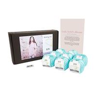 DesignEtte Denmark 50 g/127 m 550 g 3 x -Grande designette Mini cottonette/100% algodón Egipcio Mercerizado el Blusa de Lady Sybil Kit de Punto, Color Azul 2 _ Parent