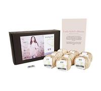 DesignEtte Denmark 50 g/127 m 550 g 3 x -Grande designette Mini cottonette/100% algodón Egipcio Mercerizado el Blusa de Lady Sybil Kit de Punto, Color Azul 2 _ Parent