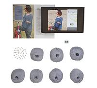 DesignEtte Juego de Punto DIY de Verano Butte Montmartre con 10 ovillos de Pura Lana de Merino, Incluye Perlas e Instrucciones para 7 Tejidos daneses y 2 diseños de Ganchillo. Talla L/XL Gris.