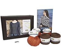 DesignEtte Kit de Punto, Paisaje Rural, Plus a Lino Puro algodón Egipcio, XS, marrón/Naranja