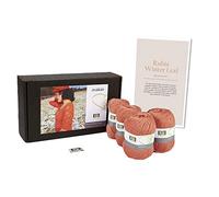 designette Kit de Punto, Rubia Invierno Leaf, de Lana Pura, 3 x l, Color Naranja