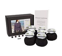 DesignEtte Kit de Tejer de faroles Chinos Jumper 100% algodón Egipcio, Hilo de Lana y Cuencos y patrón de iniciación, Caja de 100 g ≈205 m/5 Capas, Color, Negro 7, XX-Large