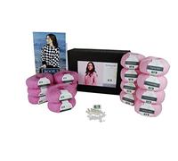 DesignEtte Kit de tejer Mi Lee Shrug Grey 100% lana Superkid Mohair y seda No-s-3218 incluye hilo, patrón, cuentas Swarovski, botones, más una etiqueta, S-L