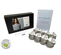 DesignEtte Kit para Tejer, Color Blanco Mariposa, Pure Seda Salvaje, XS/S/M, Gris