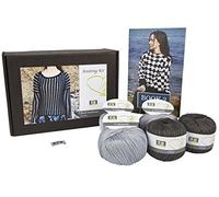 DesignEtte linea/100% Lino Plus cottonette/100% algodón Egipcio Paisaje Rural Kit de Punto, Chestnut/Gris 790 -, Lino, Chestnut/Grey 790, 2 X-Grande