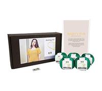 DesignEtte Spider's Web - Kit de Tejer para Mujer, 100% algodón Egipcio, Lana de algodón Egipcio, Cuencos y Patrones para Principiantes, Caja de 50 g ≈127 m/5 Capas, Verde Transparente, S