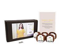 DesignEtte Spider's Web - Kit de Tejer para Mujer, 100% algodón Egipcio, Lana de algodón Egipcio, Cuencos y Patrones para Principiantes, Caja de 50 g ≈127 m/5 Capas, marrón café, XL