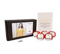 DesignEtte Spider's Web - Kit de Tejer para Mujer, 100% algodón Egipcio, Lana de algodón Egipcio, Cuencos y patrón para Principiantes, Caja de 50 g ≈127 m/5 Capas, Zanahoria, 3XL