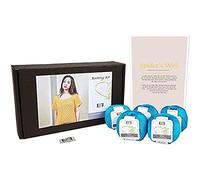 DesignEtte Spider's Web - Kit de Tejer para Mujer, 100% algodón Egipcio, Lana de algodón Egipcio, Cuencos y patrón para Principiantes, Caja de 50 g ≈127 m/5 Capas, Turquesa, L